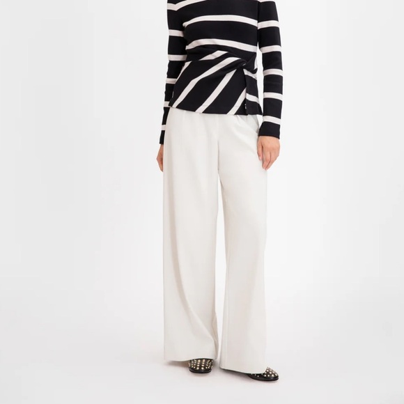 Tanya Taylor pleated wren pants ivory cream white - Picture 1 of 5